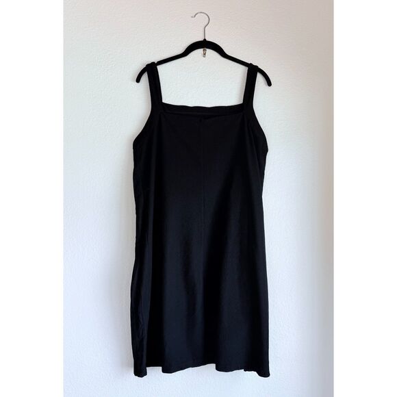 Eileen Fisher Stretch Crepe Square Neck Knee Length Jumper Dress in Black Size M - Picture 7 of 12